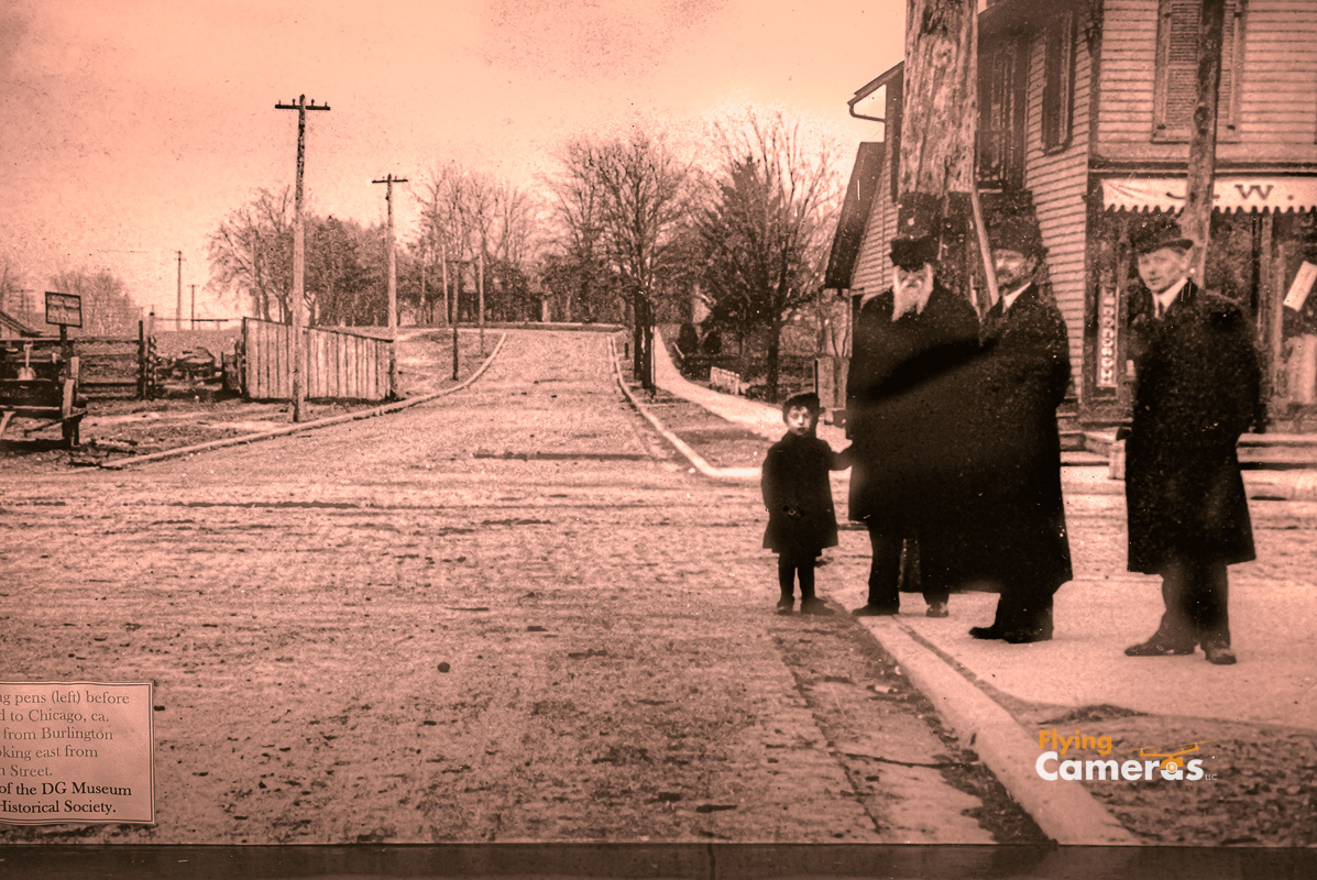 1880's photo of residents on Main and Burlington st in Downers Grove image