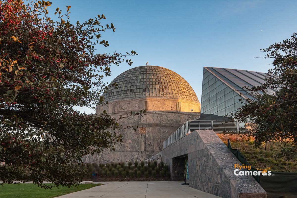 Adler planitarium dome in early sunlight